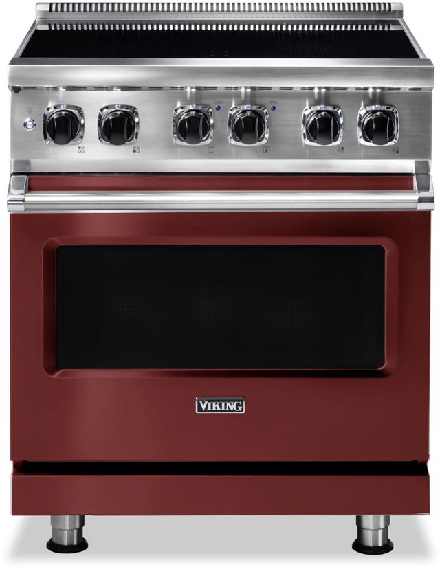 Viking® 30" Reduction Red Freestanding Induction Range-0