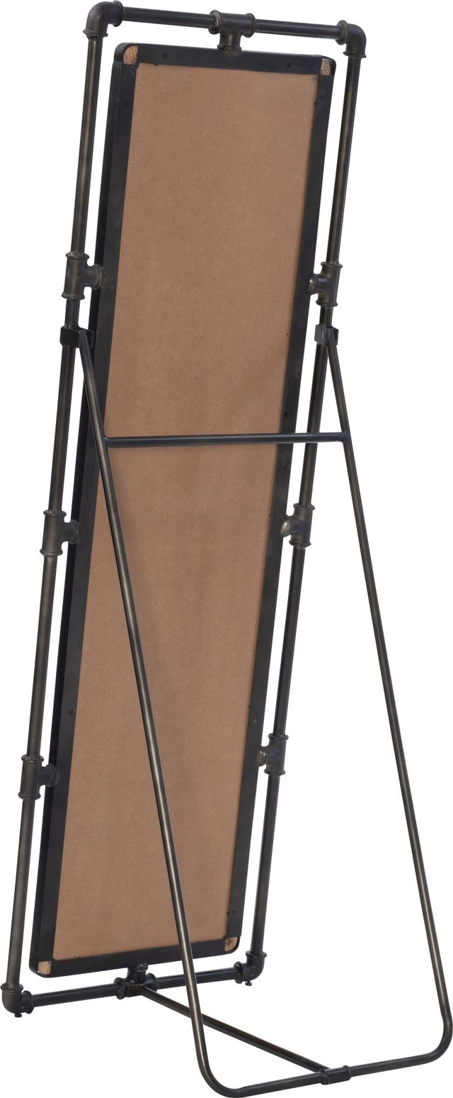 Powell® Gunther Natural Gun Metal Pipe Cheval Mirror-3