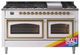 Ilve® Nostalgie II Noblesse 60'' Custom RAL Color Pro Style Dual Fuel Range with Brass Trim-0