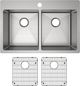 Elkay Crosstown® 3-Piece Polished Satin 33" x 22" x 9" 1-Hole Equal Double Bowl Dual Mount Sink Set-1