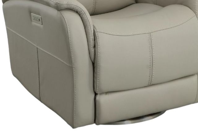 Flexsteel® View Light Gray Swivel Power Recliner with Power Headrest and Lumbar-12