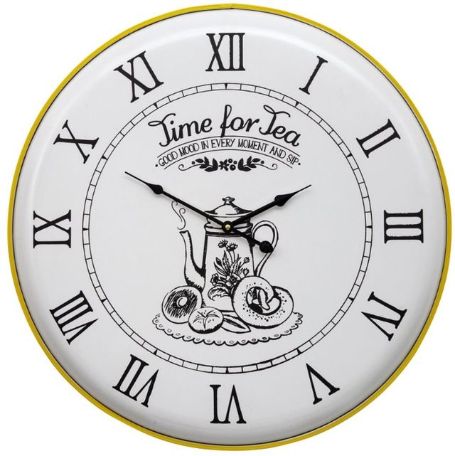YHD Time for Tea Black/White Wall Clock-0