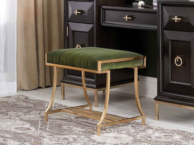 Coaster® Formosa Dark Moss Upholstered Vanity Stool-1