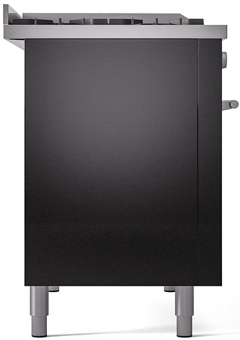 Ilve® Professional Plus II 48" Glossy Black Pro Style Dual Fuel Range-3