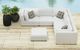 Elements International Zandara 5-Piece Beige Fabric Outdoor Sectional with Ottoman-1