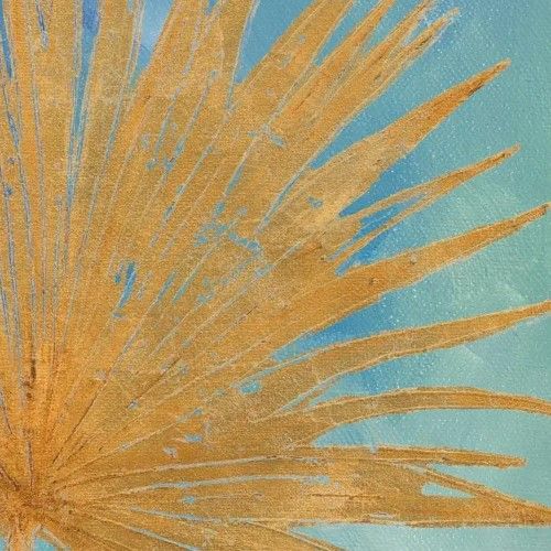 Classy Art Teal Gold Leaf Palm I by Patricia Pinto Wall Art-1