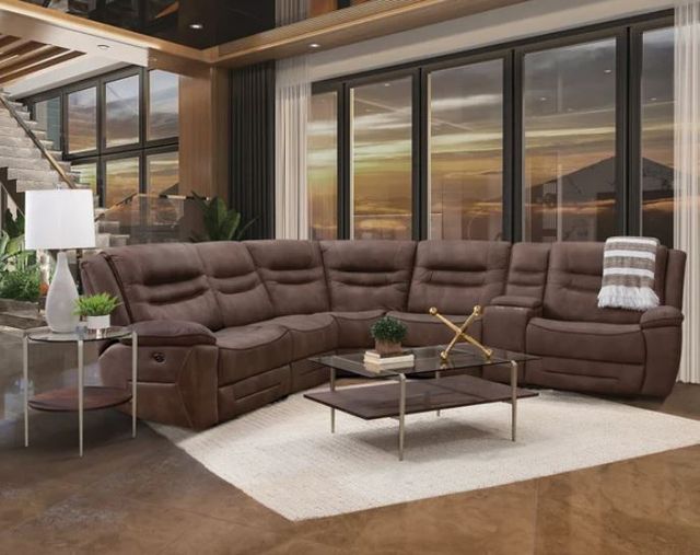 Behold™ Home Harley 6-Piece Brown Power Reclining Curved Sectional-1