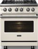 Viking® 5 Series 30" Pure White Pro Style Dual Fuel (NG) Range with Polished Chrome Trim-2