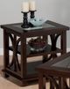 Jofran Inc. Panama Brown Glass Top End Table with Brown Base-1