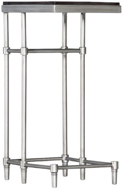 Hooker® Furniture Saint Armand Black Chairside Table with Brushed Pewter Base-0