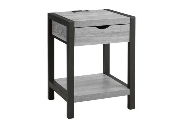 Monarch Specialties Inc. Black/Grey 24" End Side Table with 1 Drawer-0