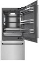 ZLINE Autograph Edition 36" 19.8 Cu. Ft Satin Stainless Steel Built-In Bottom Freezer Refrigerator with Graphite Gray Interior and Matte Black Accents-1
