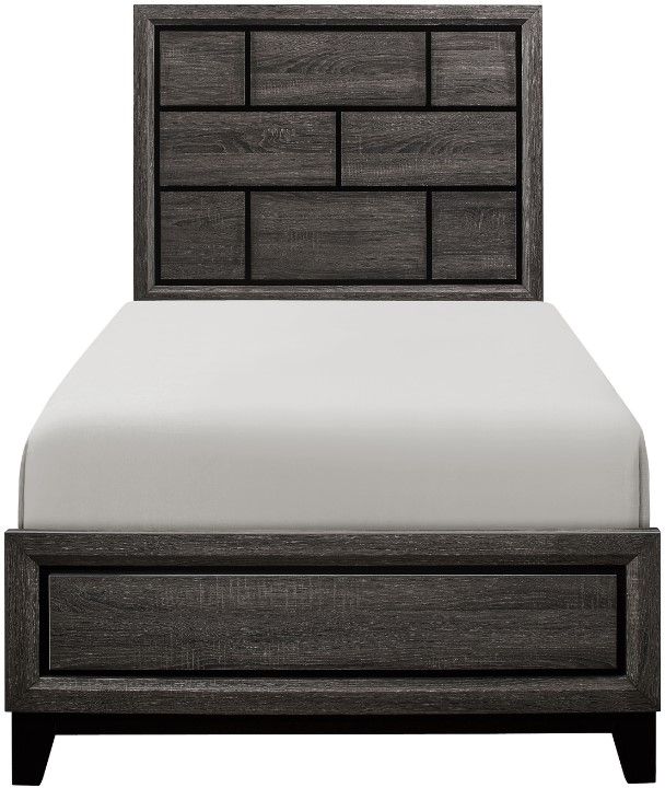 Mazin Furniture Davi Gray Twin Panel Bed-1