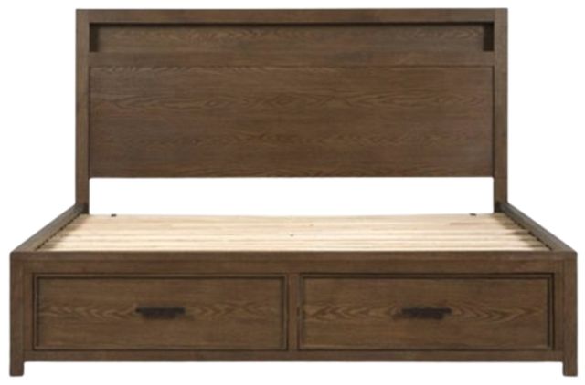 Benchcraft® Lelander Brown Queen Bookcase Storage Bed-2