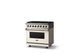 Viking® 5 Series 36" Pure White Pro Style Dual Fuel (NG) Range with Brushed Brass Trim-2