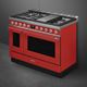Smeg Portofino Aesthetic 48" Red Freestanding Dual Fuel Natural Gas Range-2
