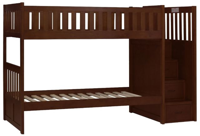 Homelegance® Rowe Dark Cherry Twin/Twin Step Bunk Bed-2