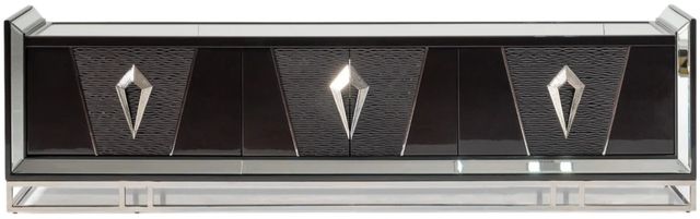 Michael Amini® Carmela Glossy Charcoal Sand Media Cabinet-2