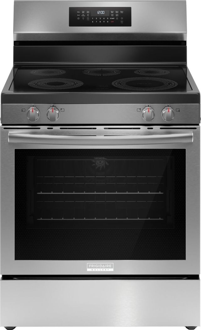 Frigidaire Gallery® 30” Stainless Steel Freestanding Rear Control Electric Range with AirFry-0