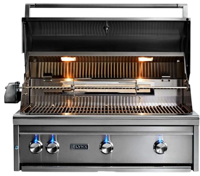 LYNX® Professional 3-Burner California Poppy Built-In Natural Gas Grill with Rotisserie-2