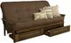 Kodiak Furniture Tucson Linen Cocoa/Rustic Walnut Queen Storage Futon with Mattress-0