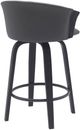 Armen Living Diana Gray/Black Swivel Counter Stool-4