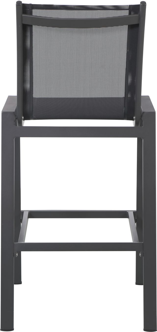 Meridian Furniture Nizuc Black/Gray Mesh/Metal Outdoor Patio Bar Stool-3
