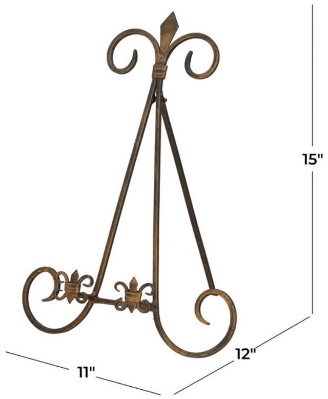 Deco Marche Gold Scroll Display Easel with Foldable Stand-3