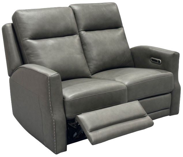 Flexsteel® Maxwell Cinder Leather Power Reclining Loveseat with Power Headrest and Lumbar-1