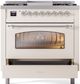 Ilve® Nostalgie II Series 36" Antique White Pro Style Dual Fuel Range-2