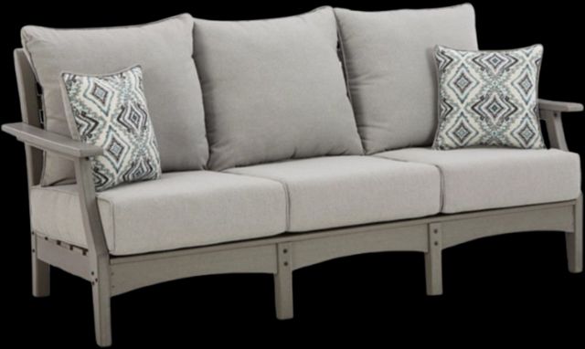 Signature Design by Ashley® Visola Gray Nuvella/Polyethylene Outdoor Sofa with Cushion