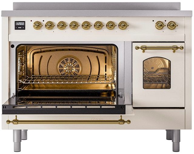 Ilve® Nostalgie II Series 48" Antique White Pro Style Induction Range-2