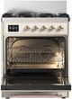 Ilve® Majestic III 30" Antique White Pro Style Dual Fuel Natural Gas Range with Triple Glass Door and Copper Trim-2