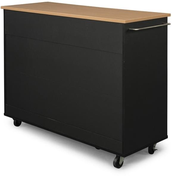 homestyles® Storage Plus Black Kitchen Cart-4