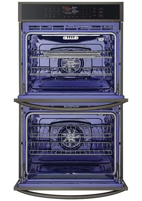 LG 30” PrintProof® Black Stainless Steel Built In Double Electric Wall Oven-1