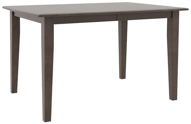 Country View Woodworking Customizable Aspen Elm Top Dining Table with 4-Leaves and Brown Maple Base-0