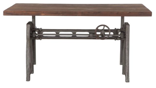 Home Trends & Design Industrial Loft Gray Zinc/Weathered Gray Office Desk-1