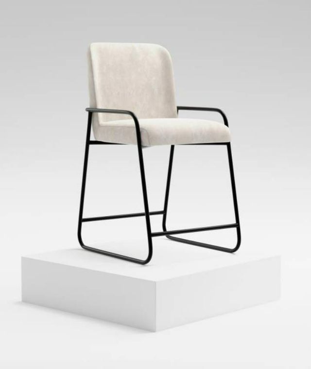 International Furniture Direct Seating Black/Ivory Bar Stool-1