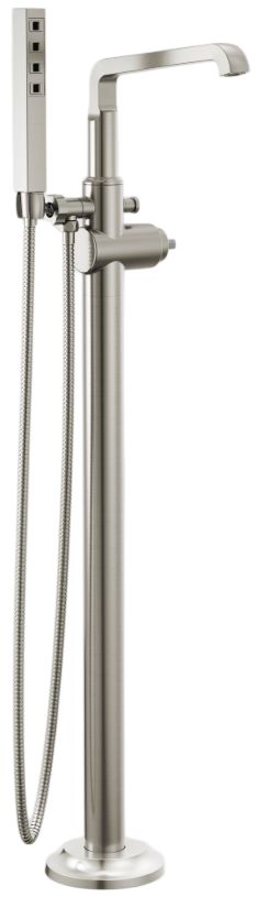 Delta Tetra® Lumicoat® Stainless Single Handle LHP Floor Mount Tub Filler Trim-0
