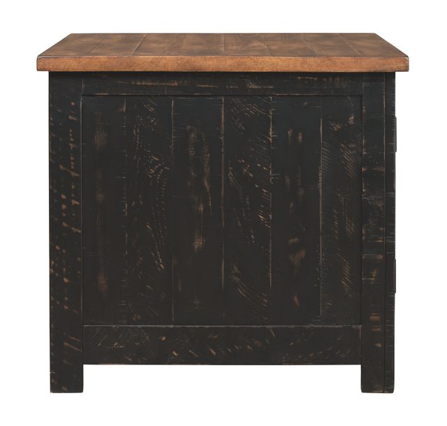 Signature Design by Ashley® Valebeck Light Brown End Table with Rustic Black Base -4