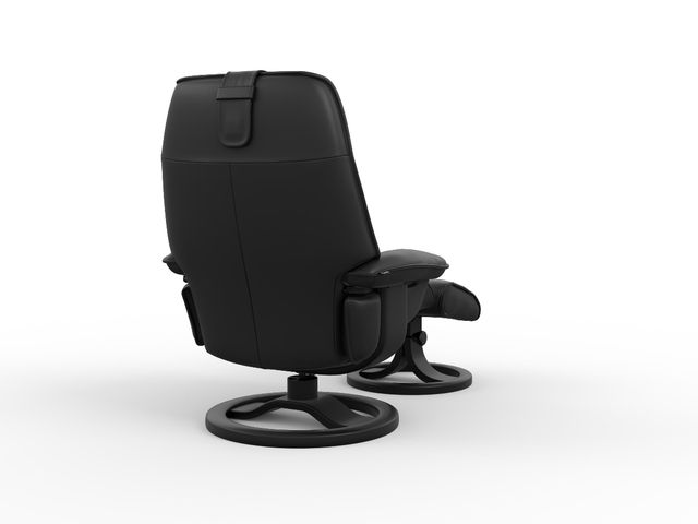Fjords® Classic Comfort Admiral "R-base" Black Large Recliner with Footstool-2