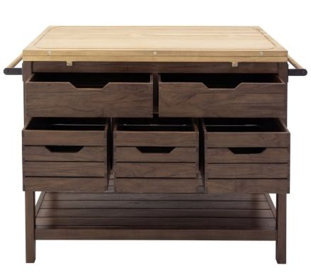 YHD Ethel Rustic Sandblast Kitchen Island-3