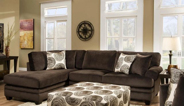 Albany Industries 2-Piece Groovy Chocolate Left-Arm Facing Sectional-1