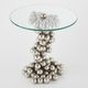 Global Views Sphere Glass Top Accent Table with Nickel Base-0