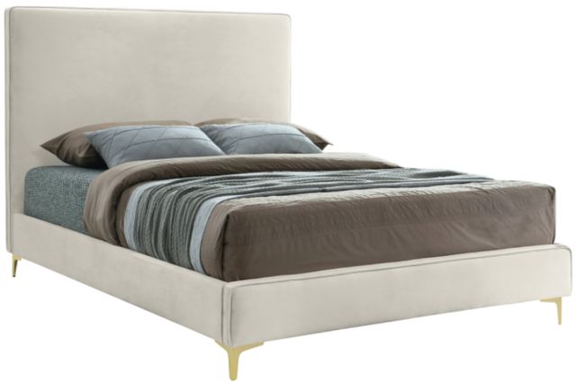 Meridian Furniture Geri Cream Queen Upholstered Panel Bed-0