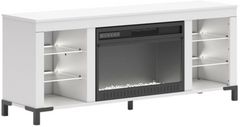 Signature Design by Ashley® Brollevi White 60" TV Stand with Electric Fireplace