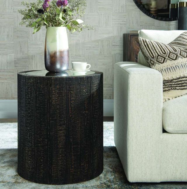 Uttermost® Sequoia Mirrored Top Accent Table with Dark Walnut Base-1