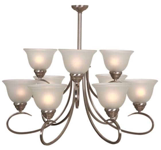 YHD Ribbon Falls Satin Nickel 9-Light Chandelier-3