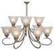 YHD Ribbon Falls Satin Nickel 9-Light Chandelier-3