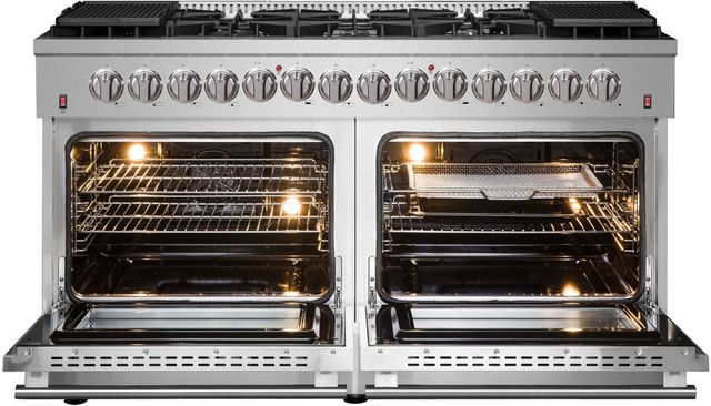 FORNO® Alta Qualita 60" Stainless Steel Pro Style Dual Fuel Range-3